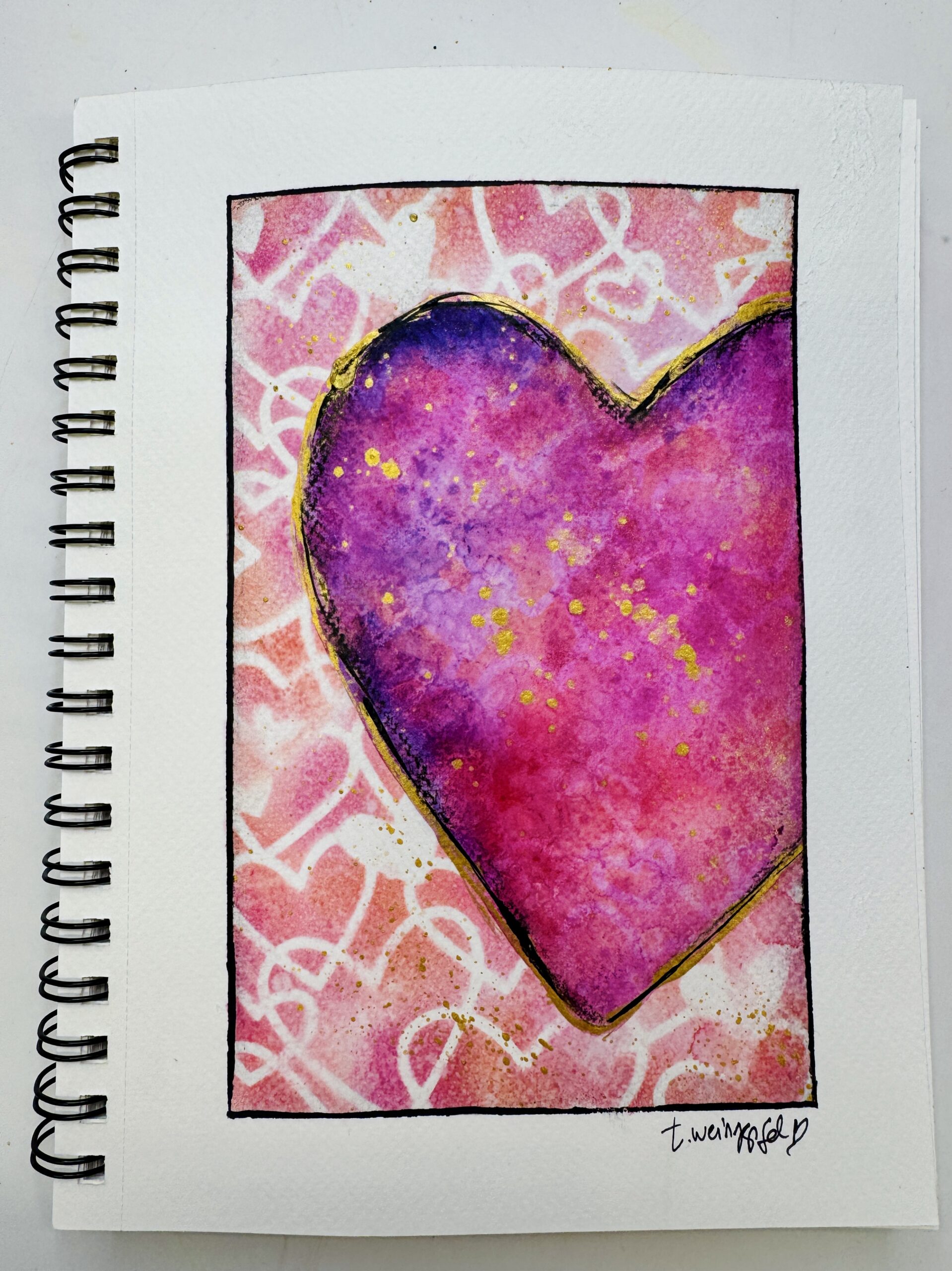 heart art journal tutorial
