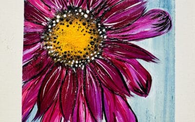 Bold Pink Flower Mixed Media Art Tutorial