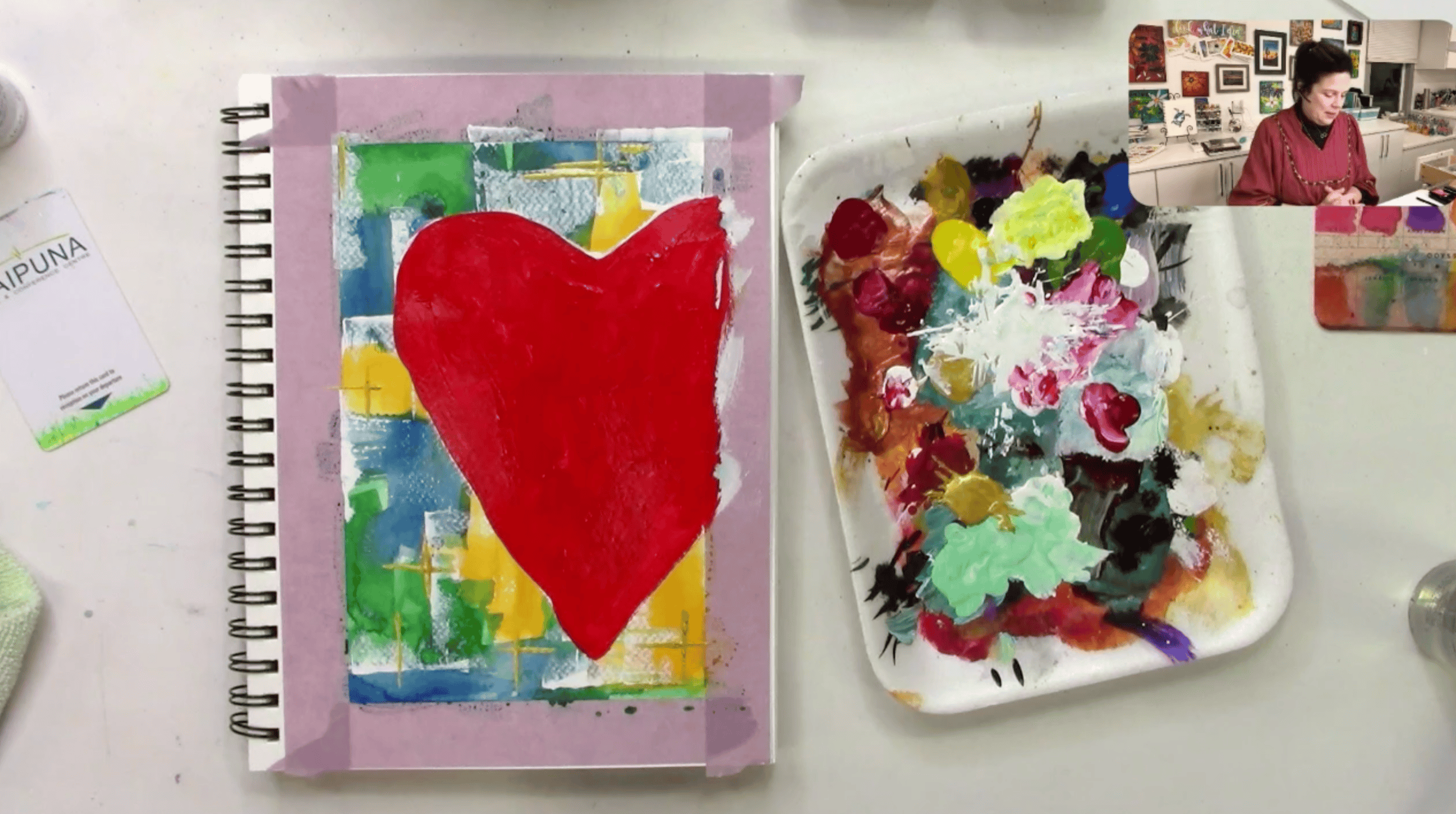 Heart mixed media art