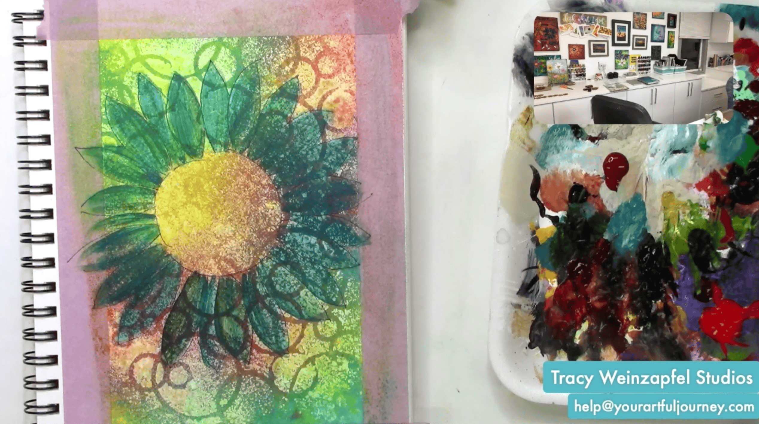 sketching flower mixed media art tutorial