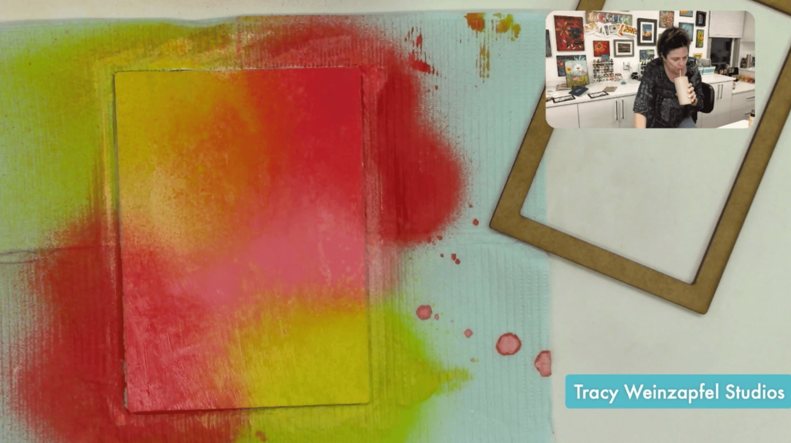background with distress oxide sprays 