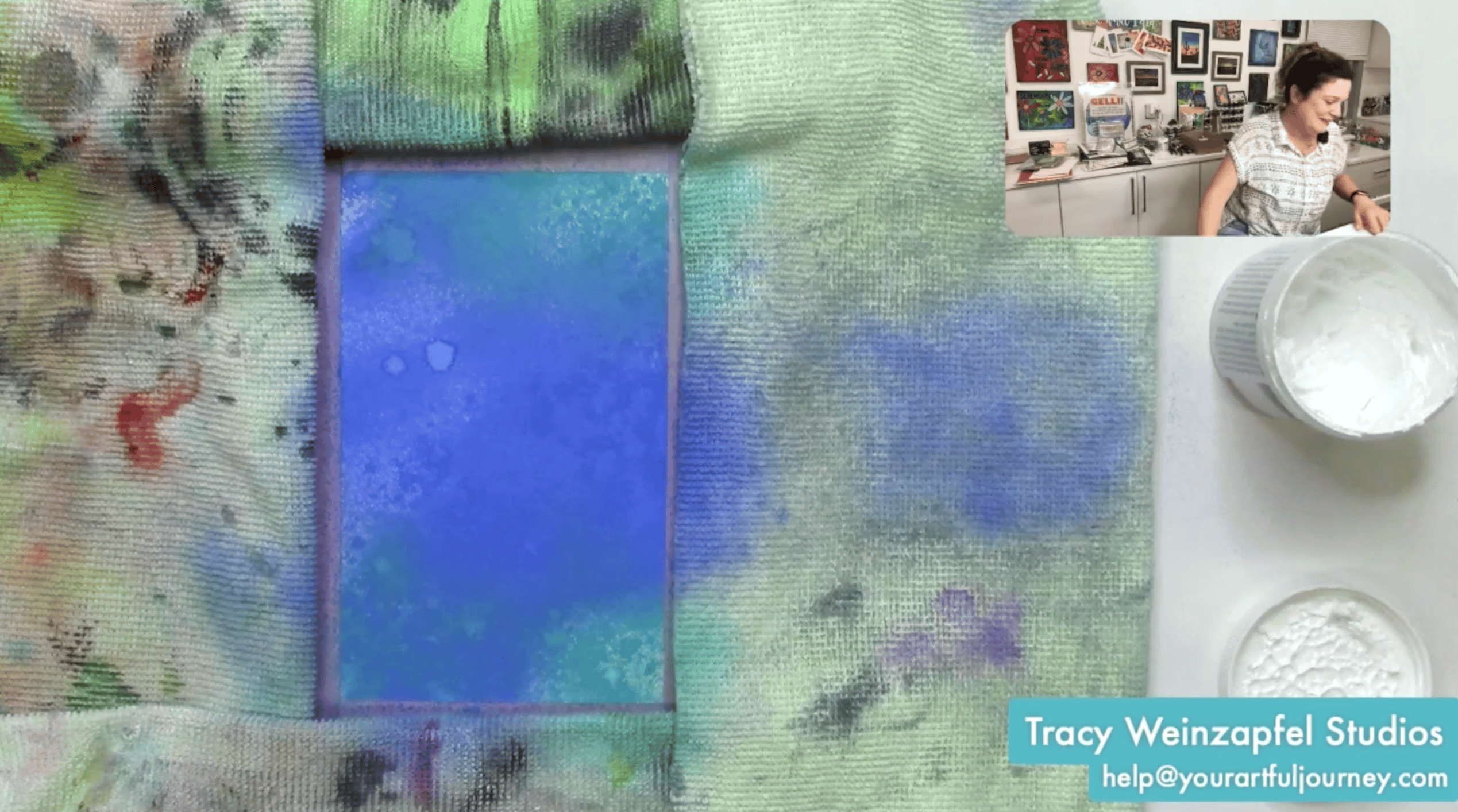 Distressed Oxide spray blue background