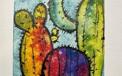 Colorful Cactus Watercolor Art Tutorial