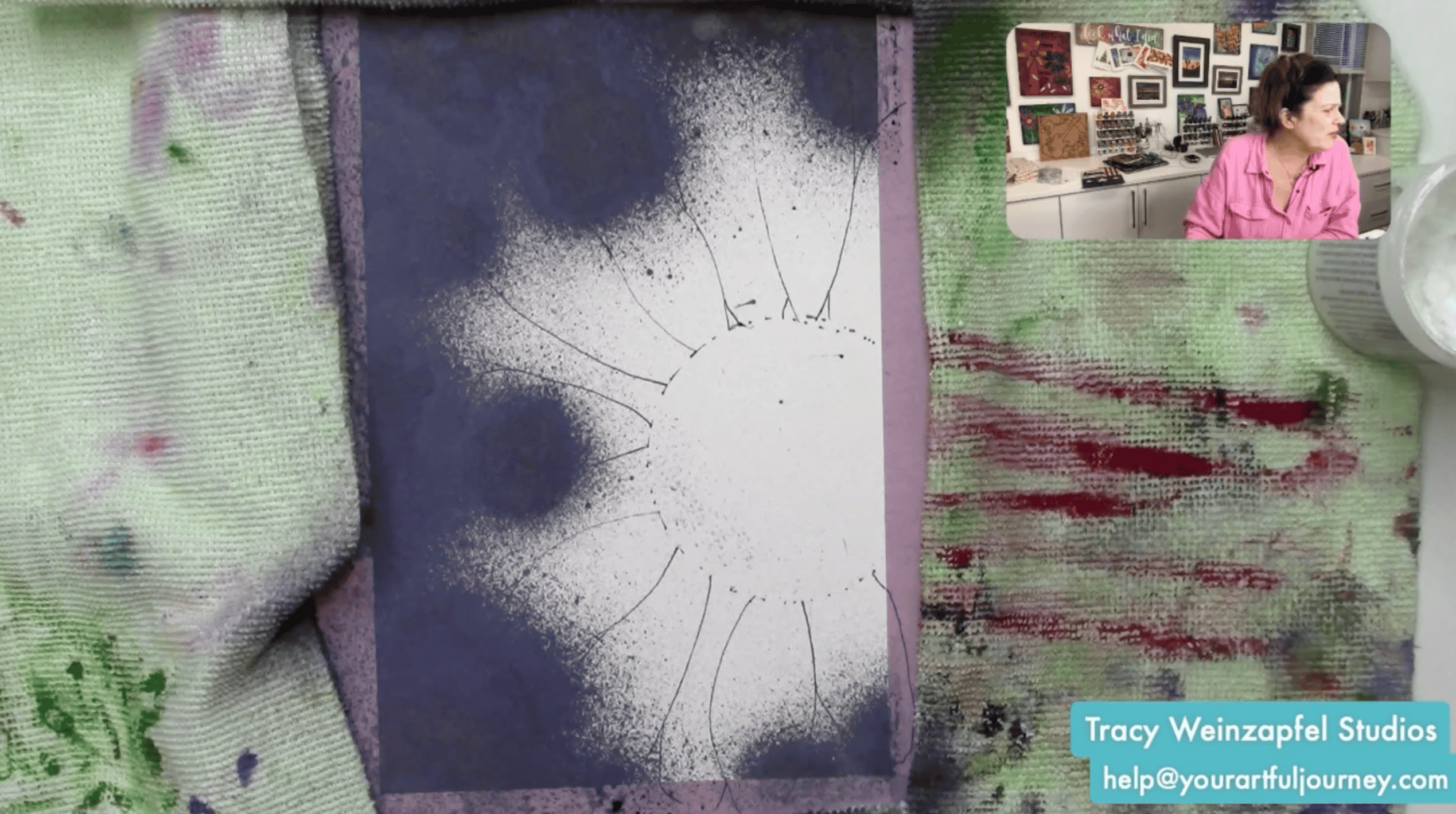 background with distress oxide spray