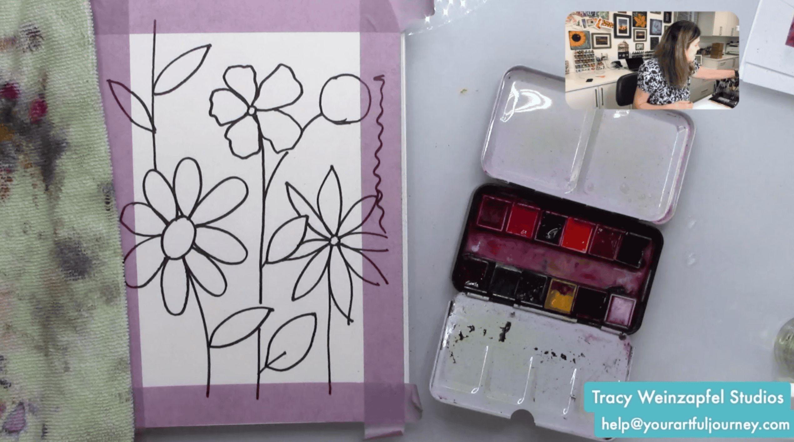 doodle flowers art journal