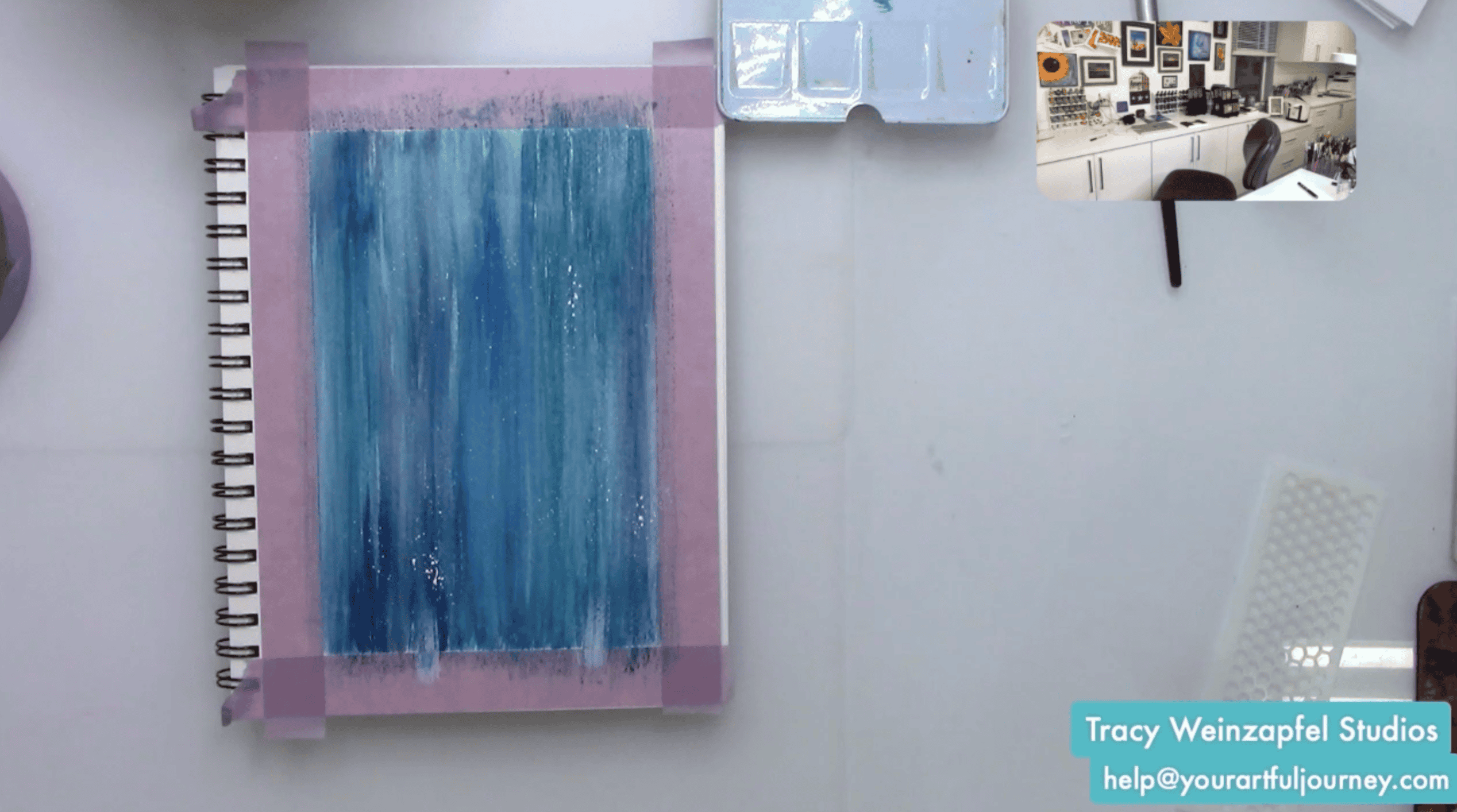 painting blue watercolor background