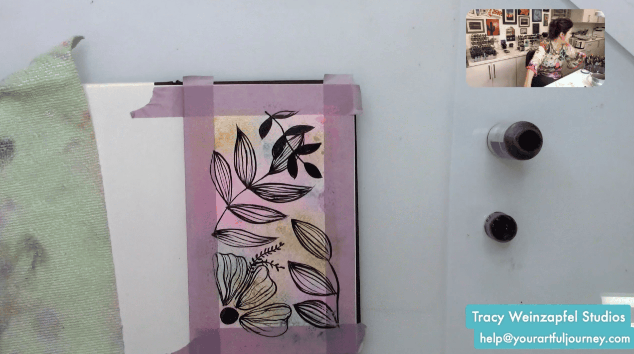 painting leaves and flowers