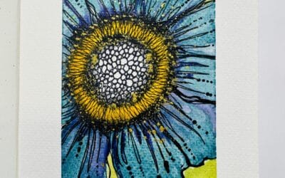 Bold Teal Flower Watercolor Art Tutorial