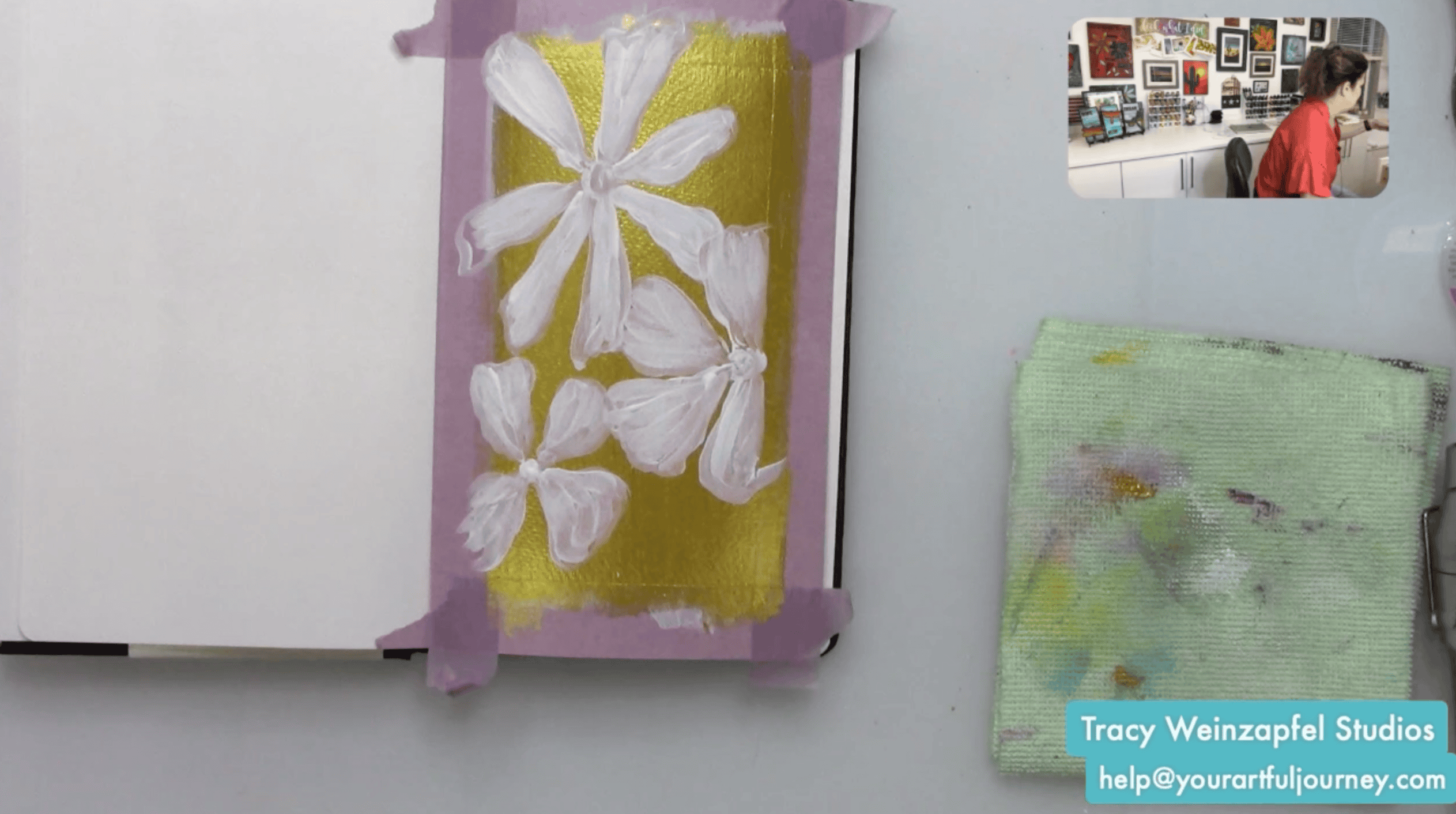 using gesso to paint flowers