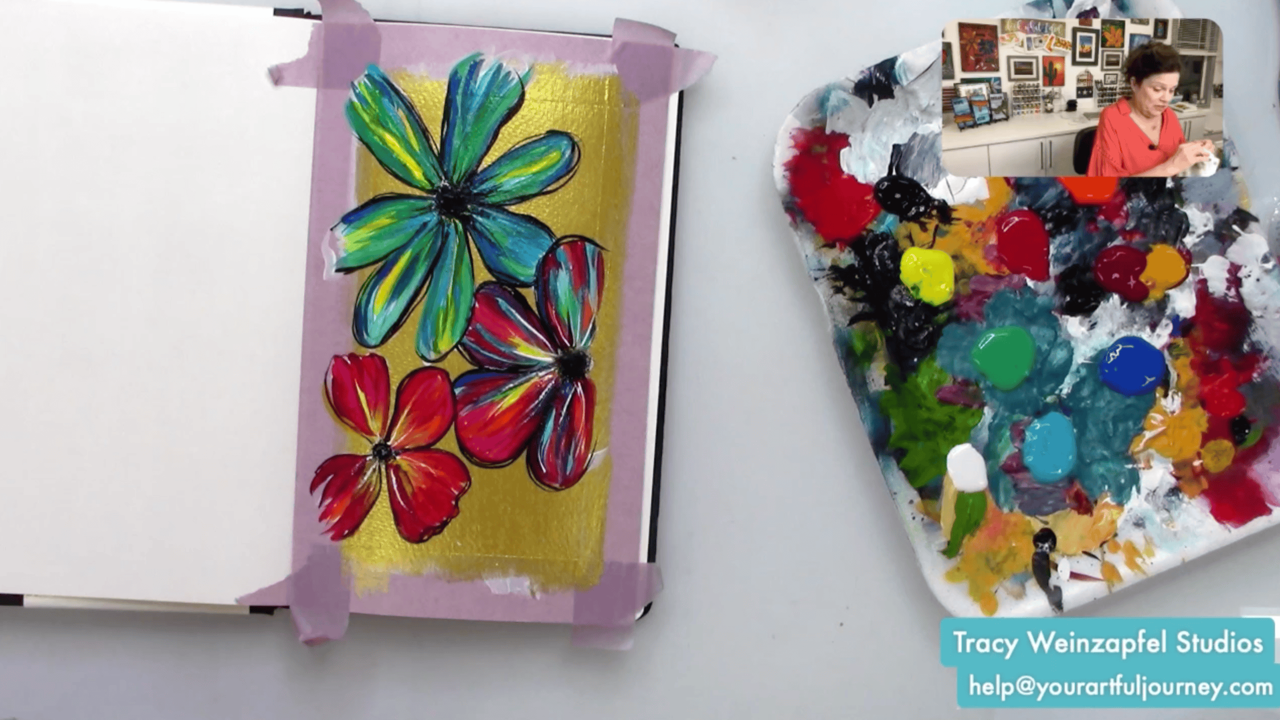 Adding paint details to flowers