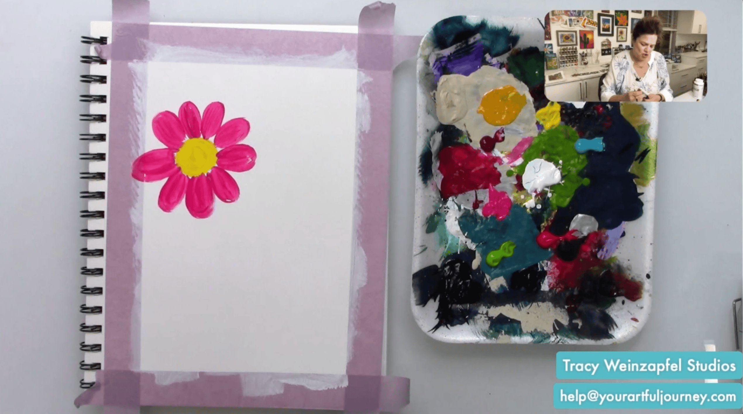Starting to paint the flower petals