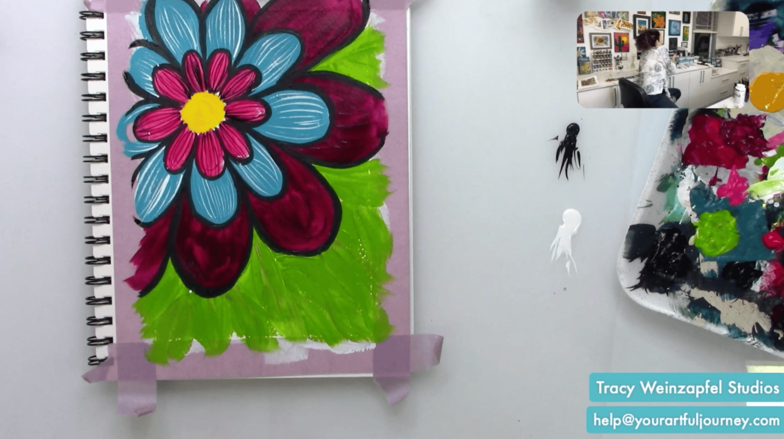 Adding black acrylic paint details