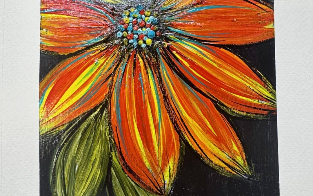 mixed media flower bold
