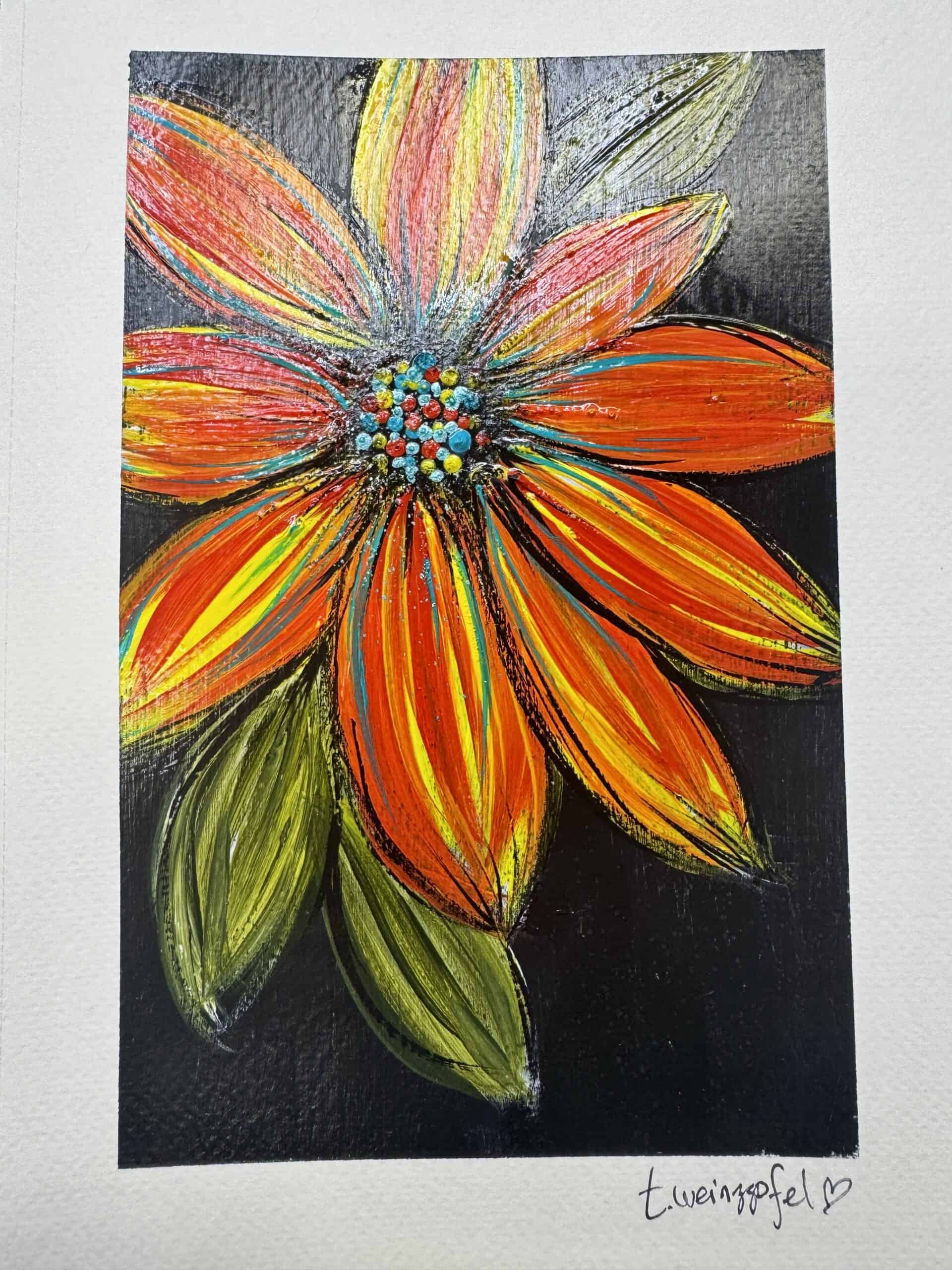 mixed media flower bold