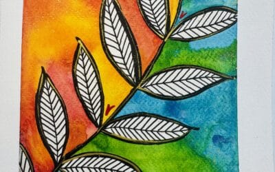 Contrast Watercolor Leaves Art Tutorial