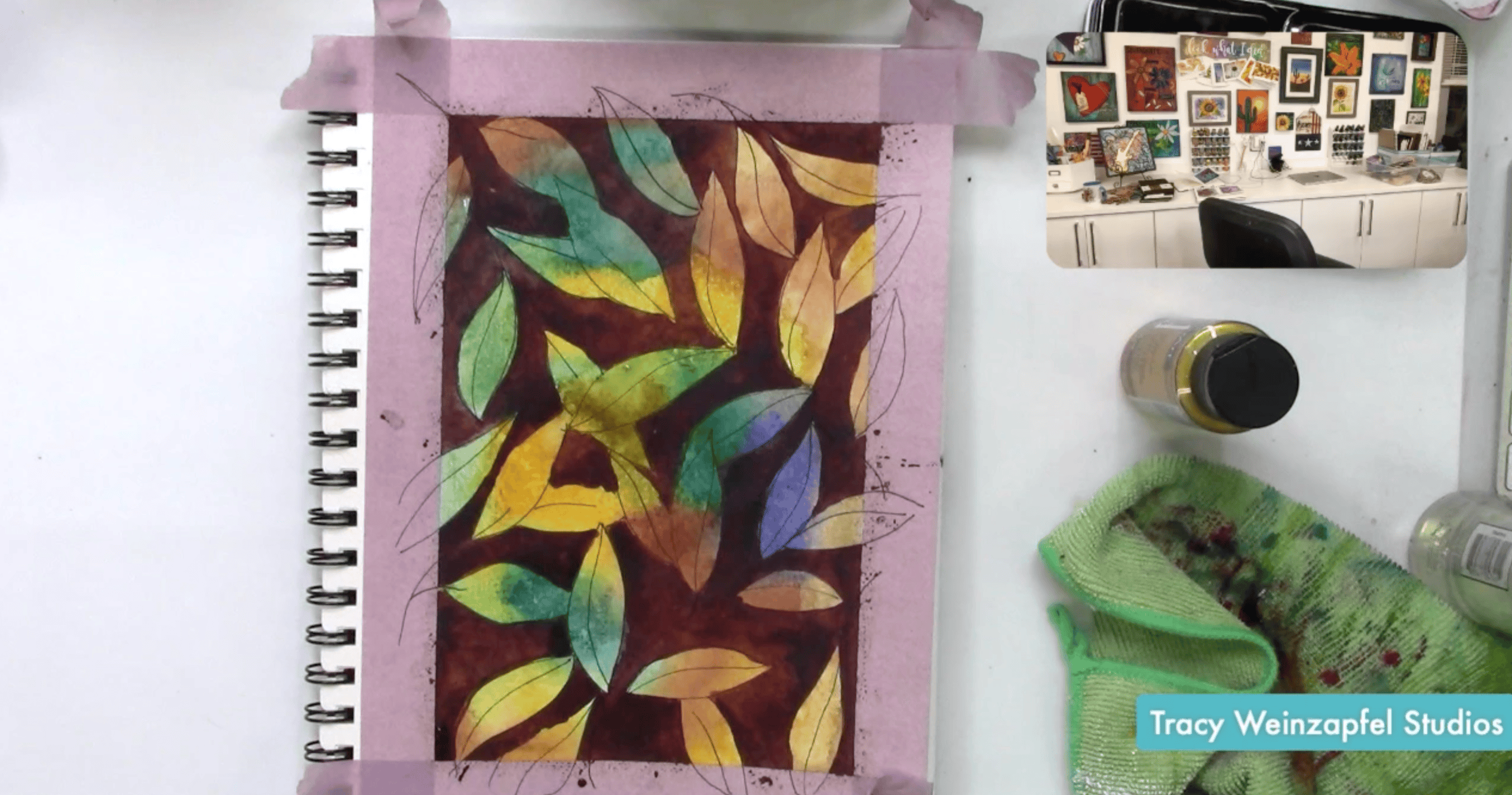 Adding watecolor paint to the negative space