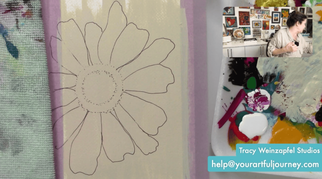 Doodling a large flower