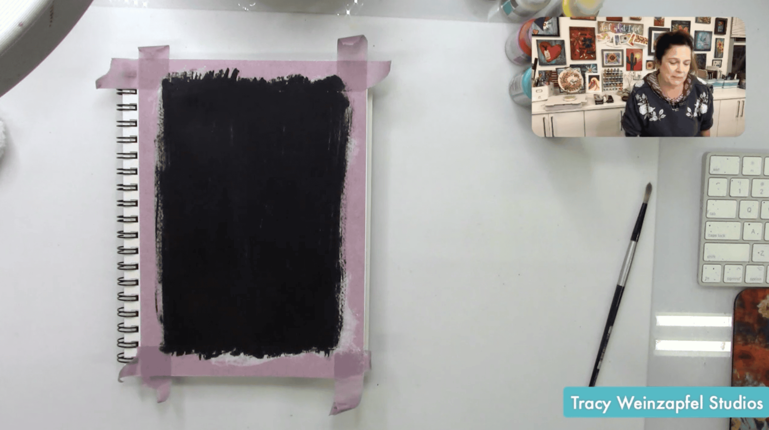 black acrylic paint background