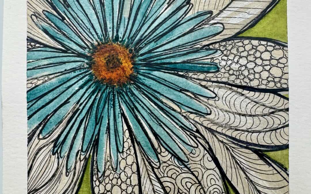 bright flower art journal tutorial