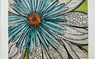 Doodle Flower Mixed Media Art Tutorial