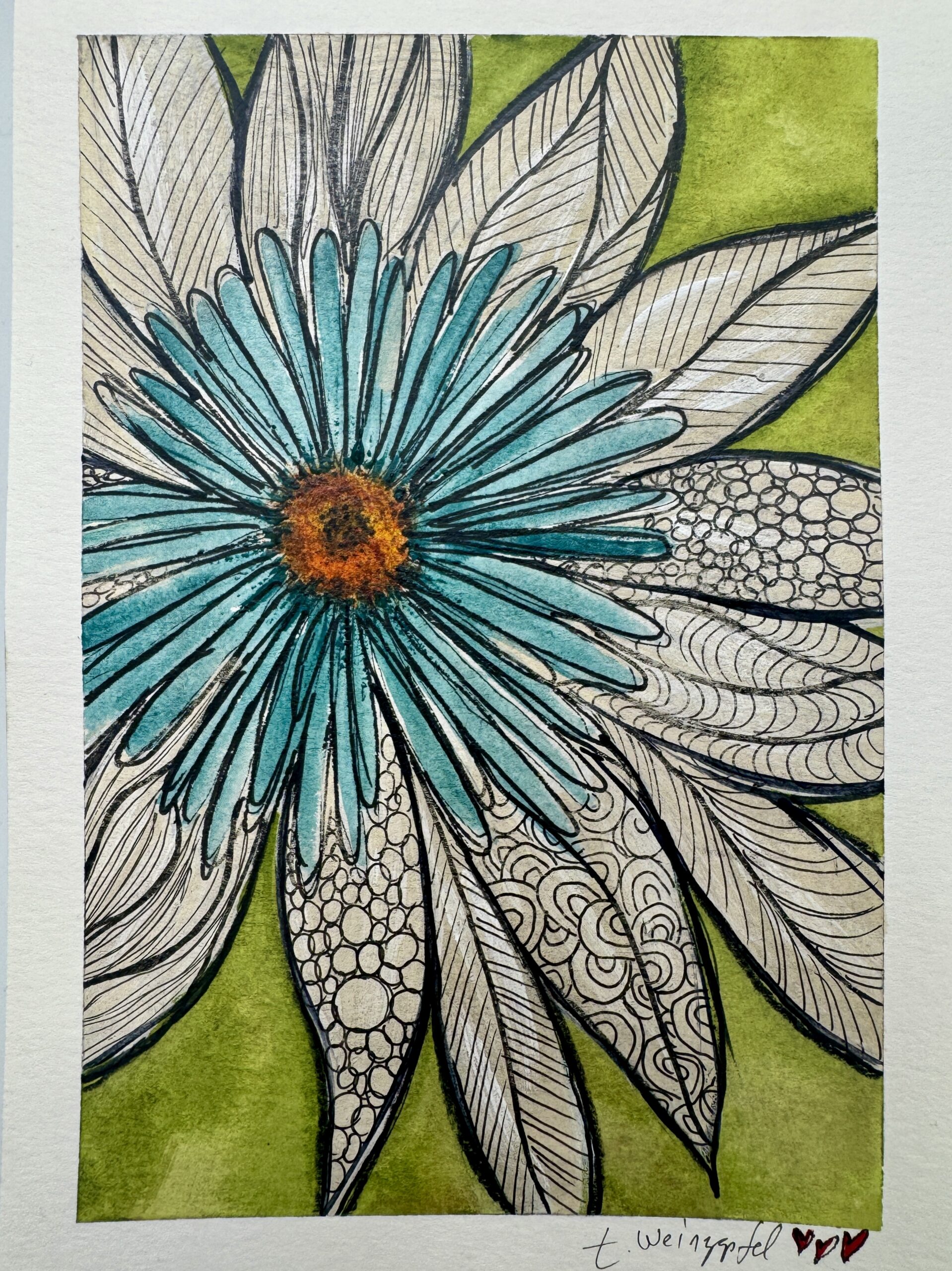 bright flower art journal tutorial