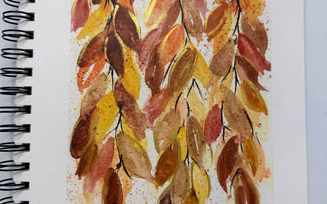 falling leaves art journal tutorial