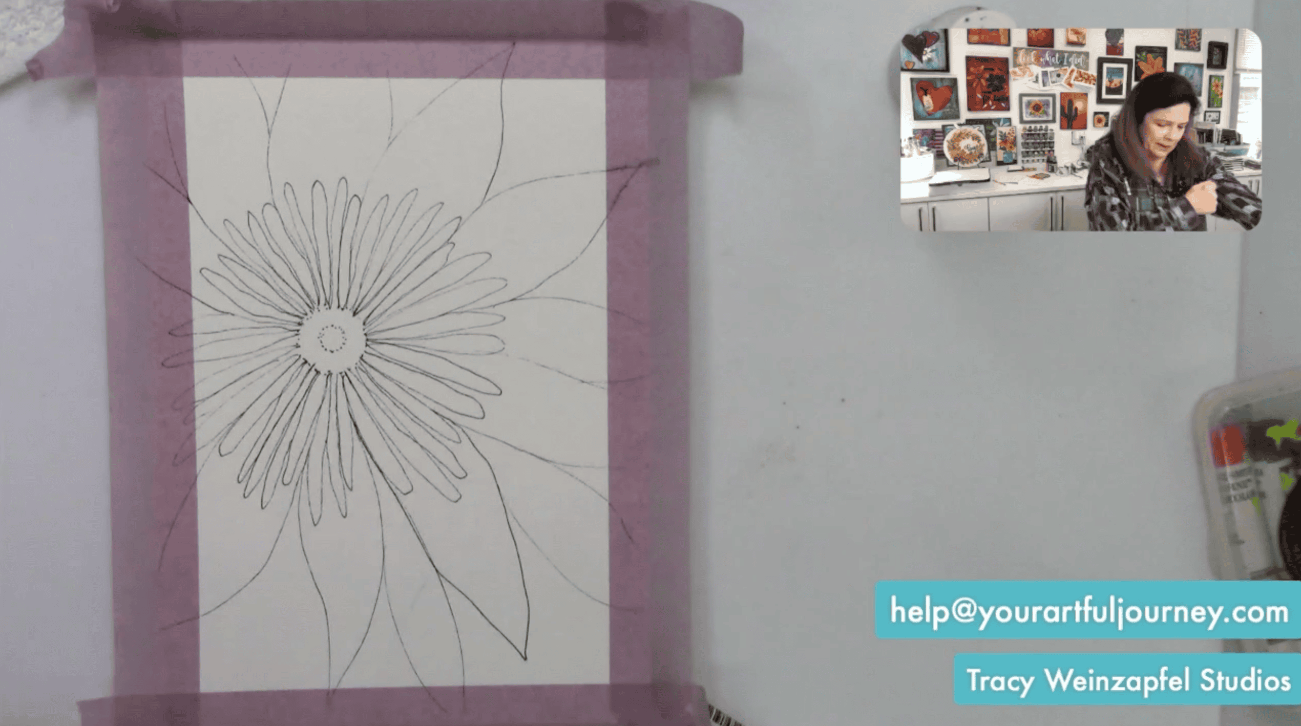 doodling a flower in art journal