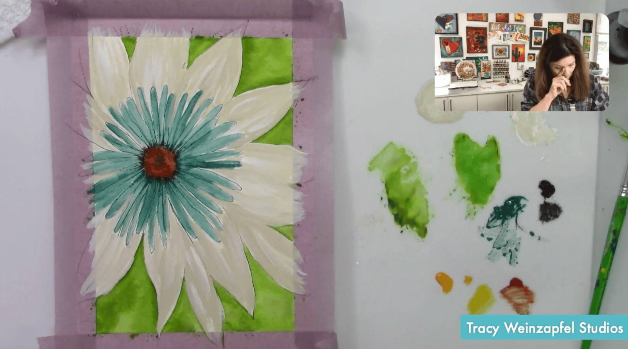 Adding color with watercolor sticks