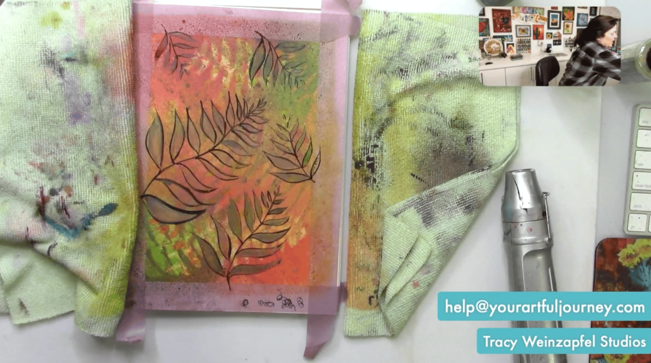 Painting botanical fern leaves