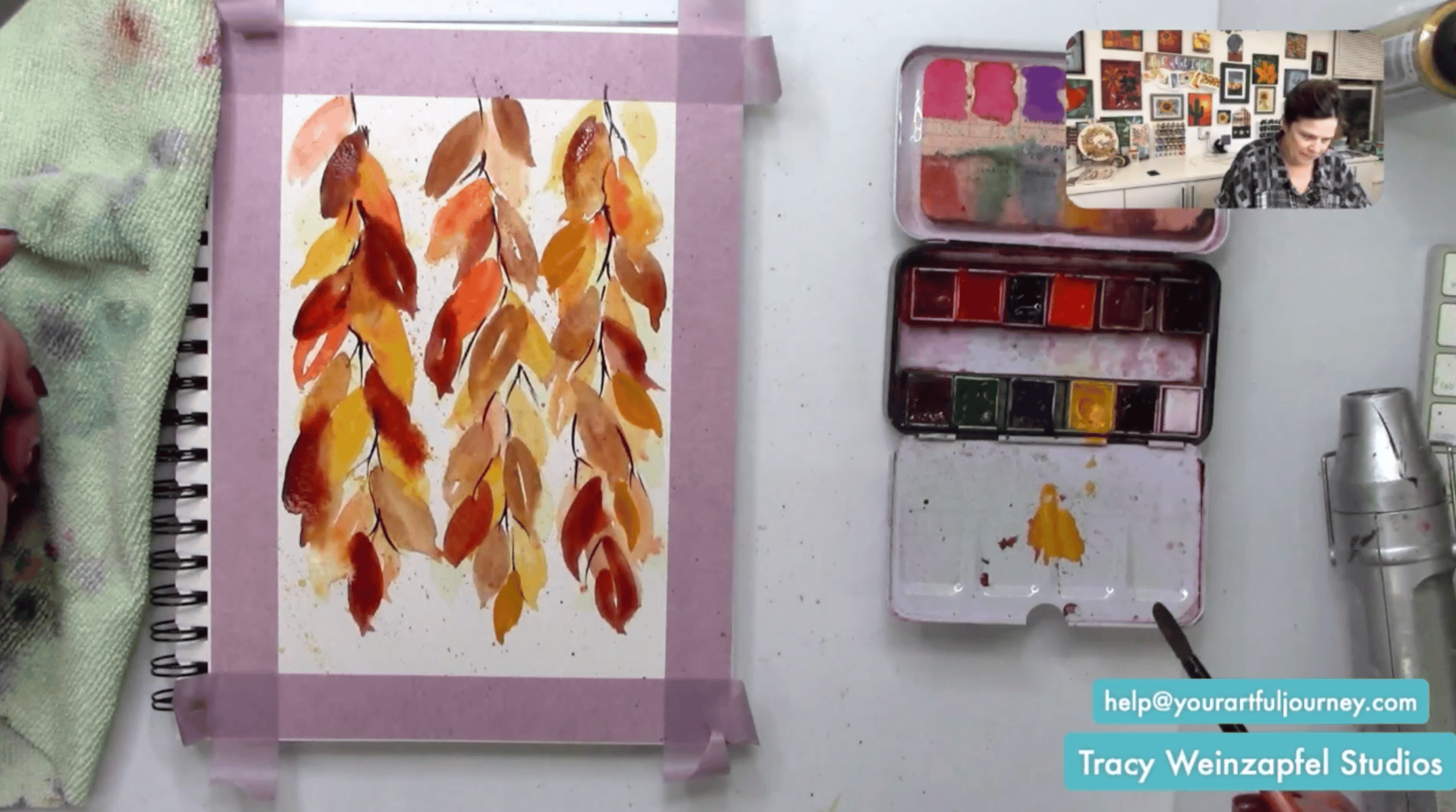 adding more leaf layers to art journal page